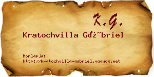 Kratochvilla Gábriel névjegykártya